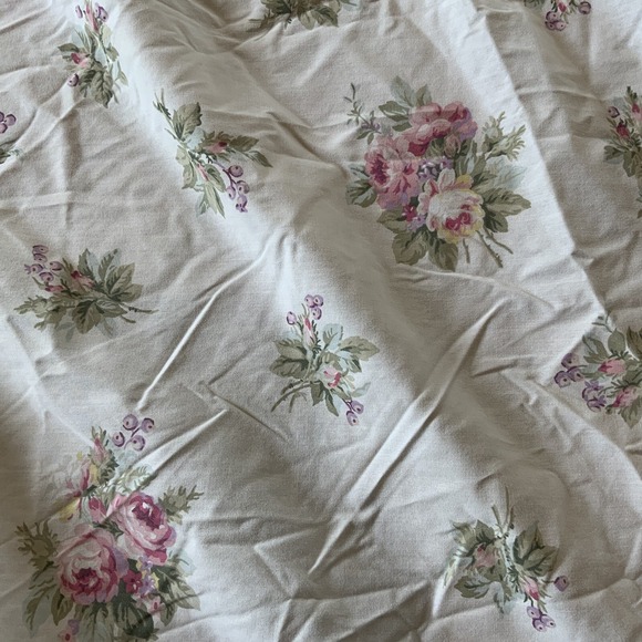 VTG 4 Piece Sheet Set Full Double Complete‎ Pink Roses Ruffles Cottage Core EUC - Picture 5 of 9